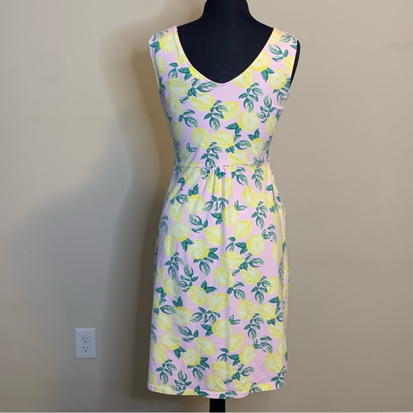 C&C CALIFORNIA Lemon Print Dress Pink Medium Knit Sleeveless - Picture 4 of 11